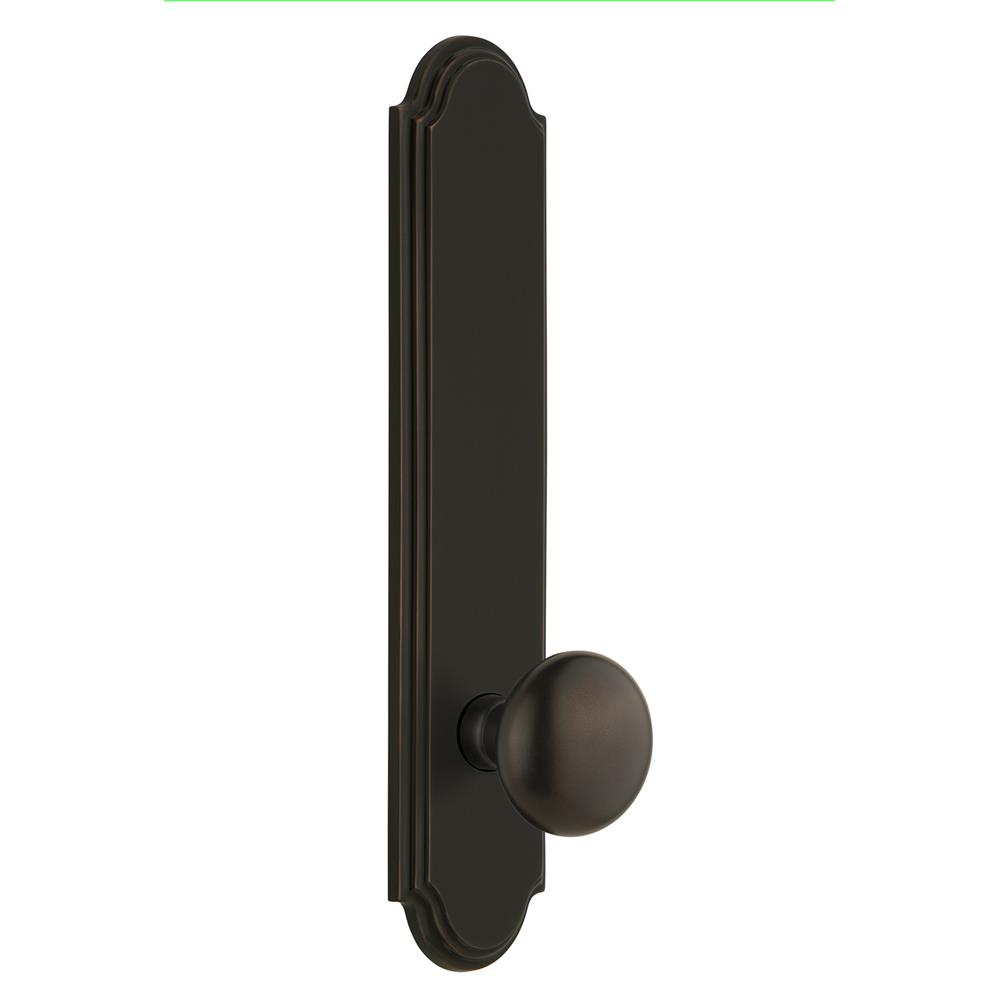 Grandeur by Nostalgic Warehouse ARCFAV Arc Tall Plate Dummy with Fifth Avenue Knob in Timeless Bronze